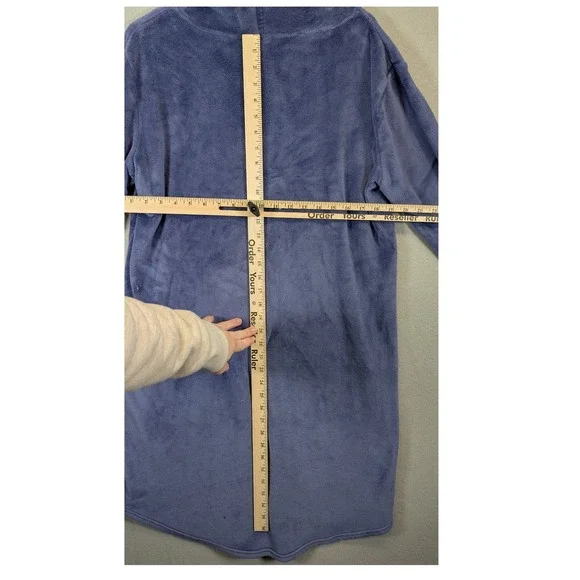 32 Degrees Heat Sleepwear Plush Hooded Lounger Robe S M Purple - Picture 4 of 9